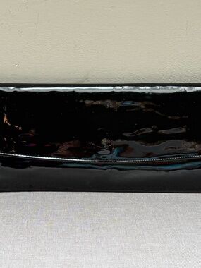 Vintage 1960s Long Black Patent Leather Clutch
